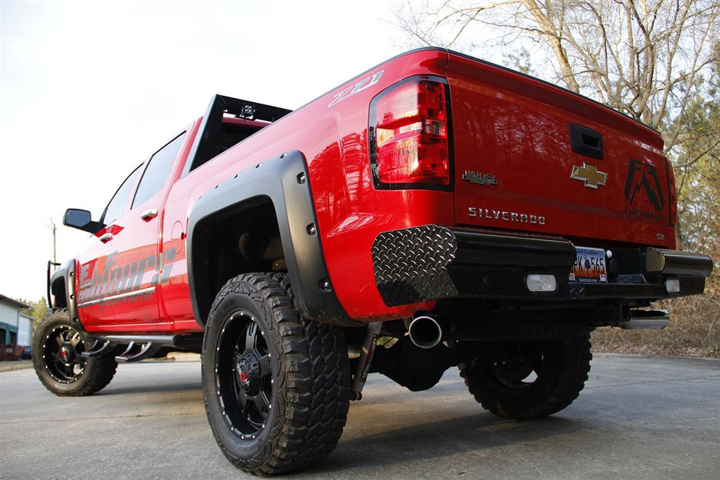 Fab Fours Black Steel Rear Bumpers For 2014-2018 Chevrolet/GMC Silverado/Sierra 1500 & 2019 LD/LTD - CS14-T3150-1