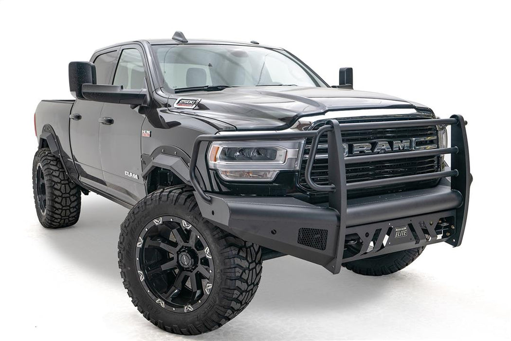 Fab Fours Black Steel Elite Front Bumpers For 2019-2024 RAM 2500/3500