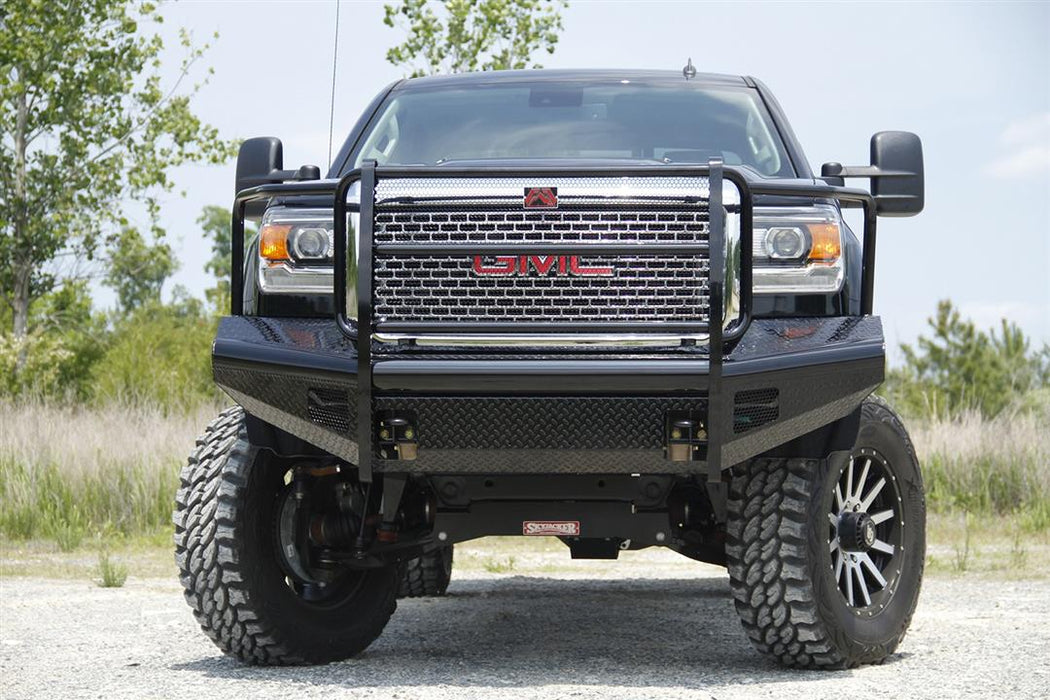 Fab Fours Black Steel Front Bumpers For 2007-2010 GMC Sierra 2500/3500