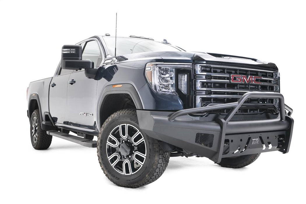 Fab Fours Black Steel Elite Front Bumpers For 2020-2023 GMC Sierra 2500/3500
