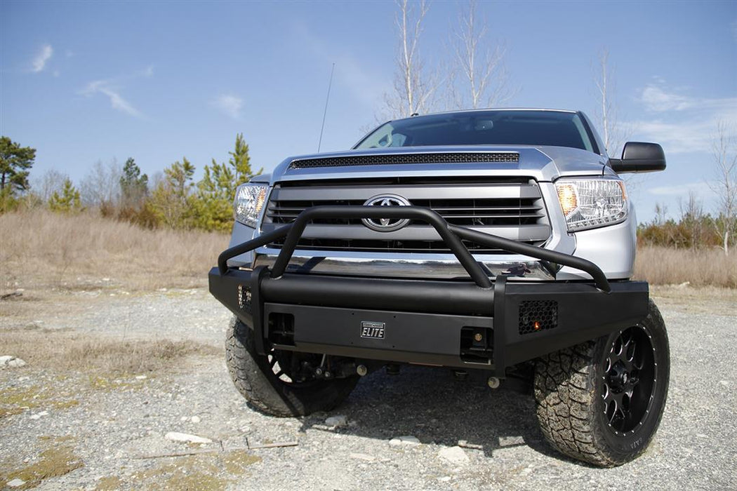 Fab Fours Black Steel Elite Front Bumpers For 2014-2021 Toyota Tundra