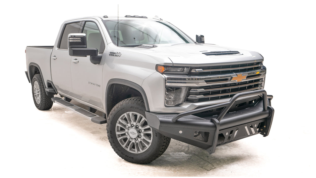Fab Fours Black Steel Elite Front Bumpers For 2020-2023 Chevrolet Silverado 2500/3500