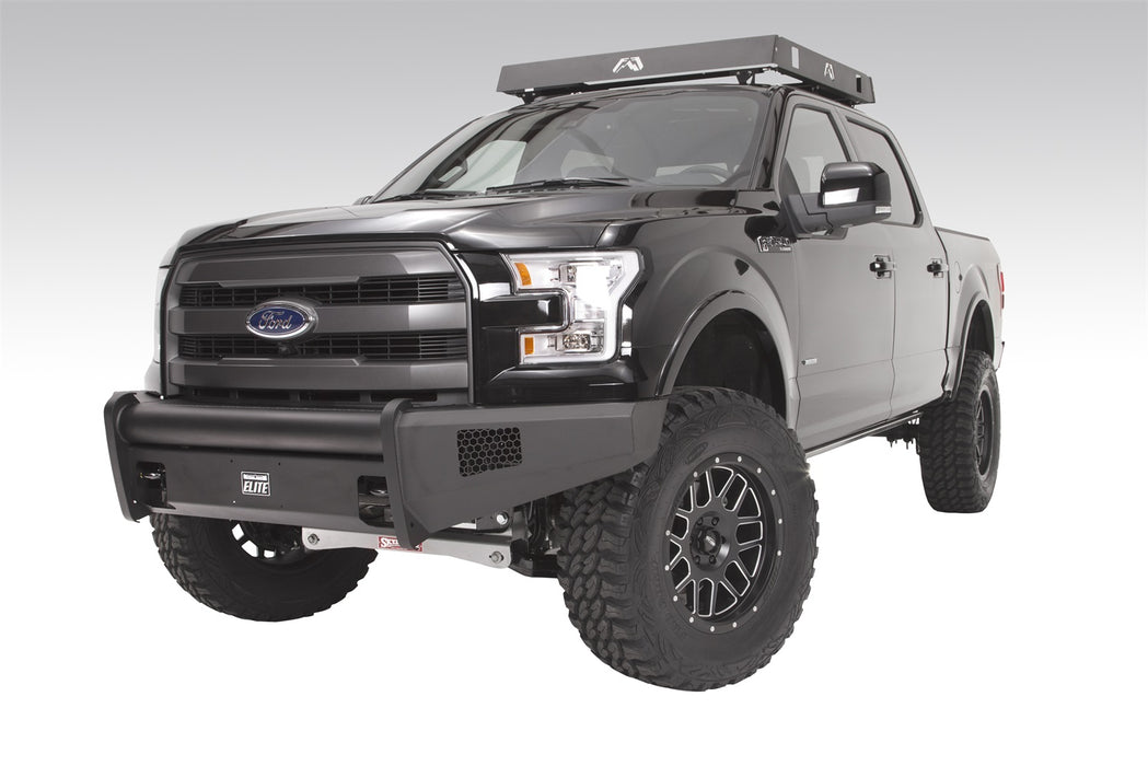 Fab Fours Black Steel Elite Front Bumpers For 2015-2017 Ford F-150