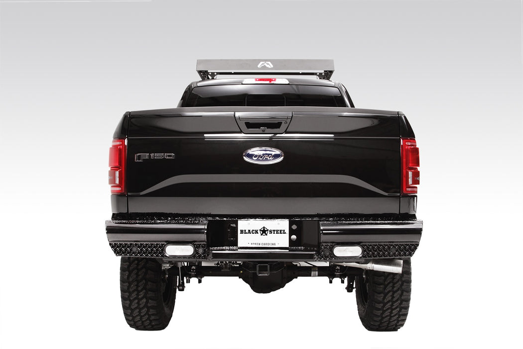Fab Fours Black Steel Rear Bumpers For 2015-2020 Ford F-150 - FF15-T3250-1