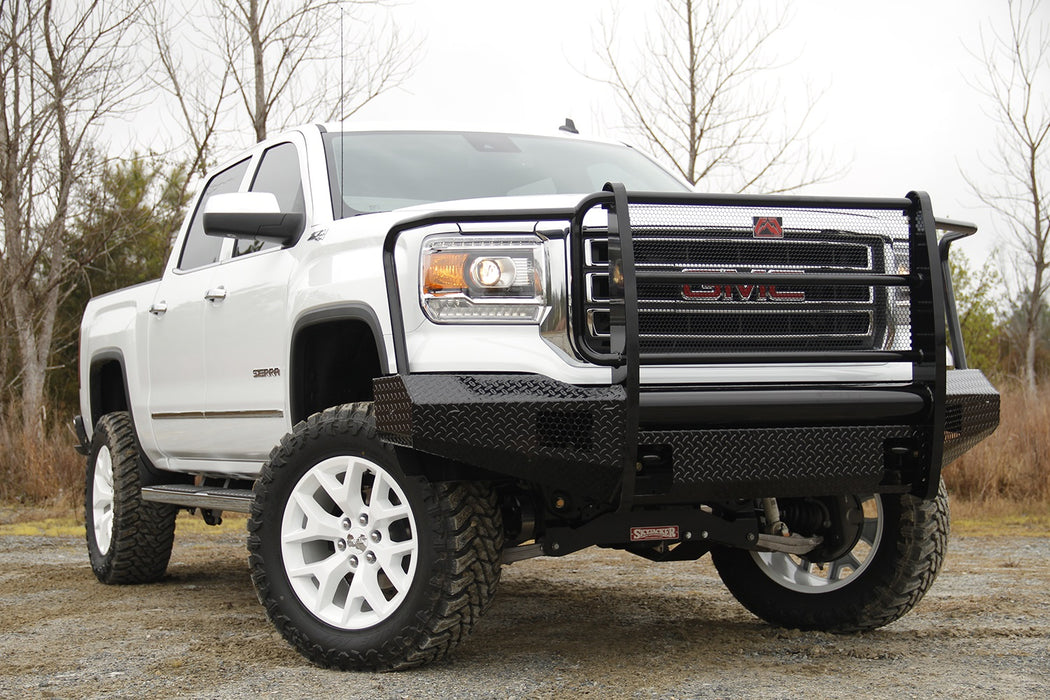 Fab Fours Black Steel Front Bumpers For 2007-2013 GMC Sierra 1500