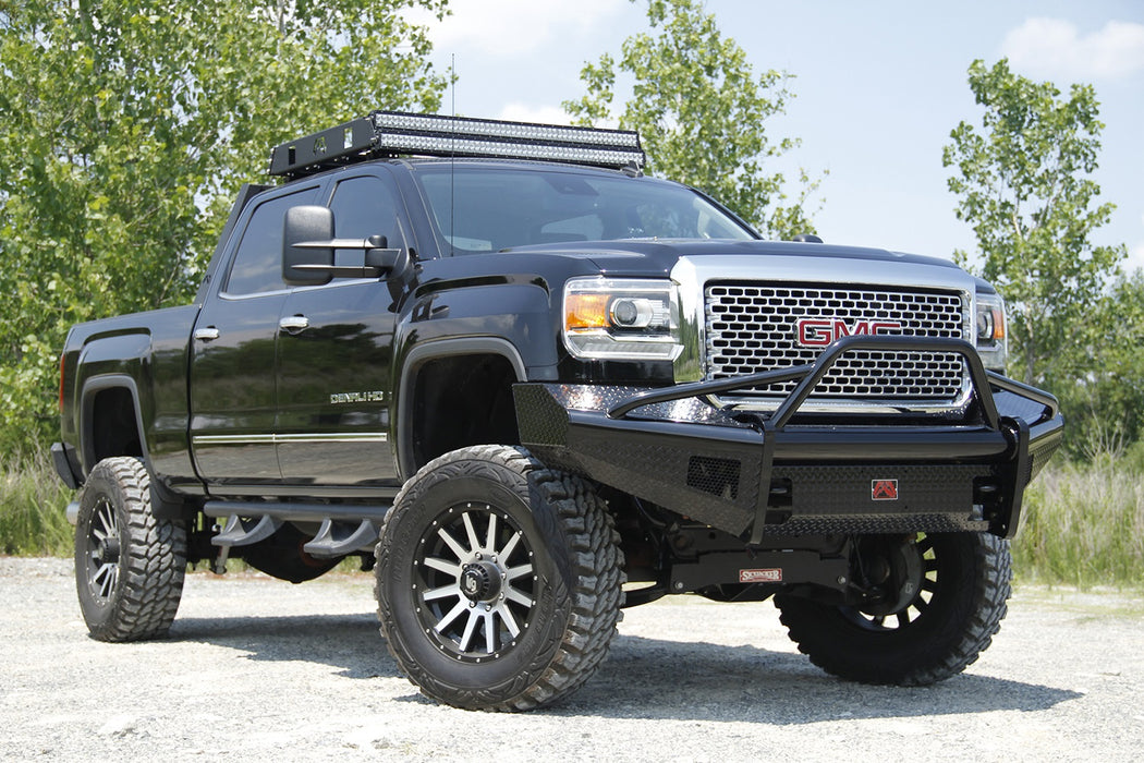 Fab Fours Black Steel Front Bumpers For 2007-2010 GMC Sierra 2500/3500