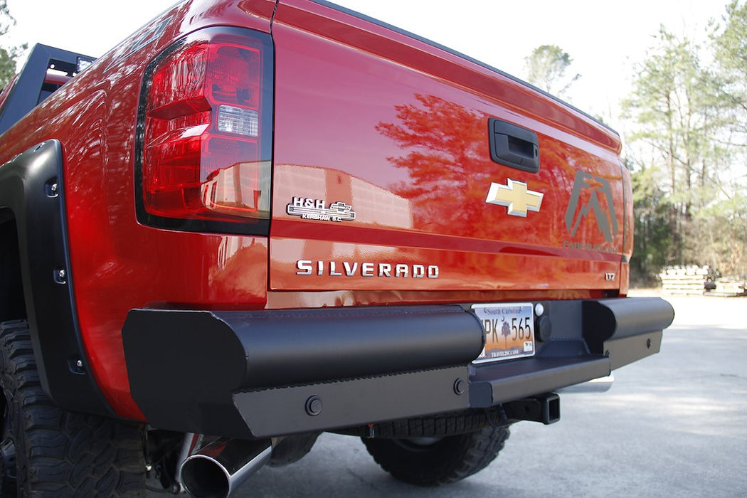 Fab Fours Black Steel Elite Rear Bumpers For 2014-2018 Chevrolet/GMC Silverado/Sierra 1500 & 2019 LD/LTD - CS14-U3150-1