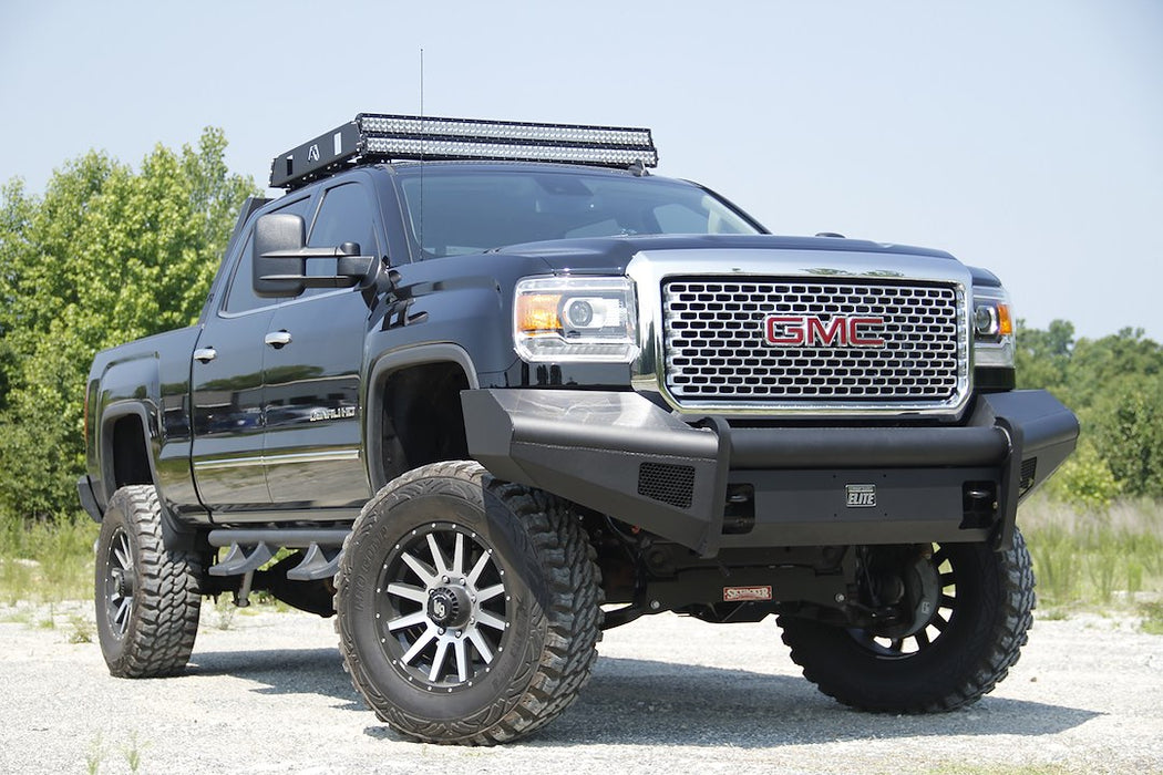 Fab Fours Black Steel Elite Front Bumpers For 2015-2019 GMC Sierra 2500/3500
