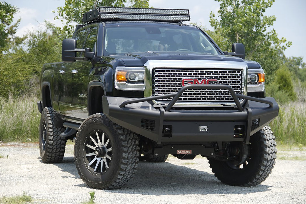Fab Fours Black Steel Elite Front Bumpers For 2015-2019 GMC Sierra 2500/3500