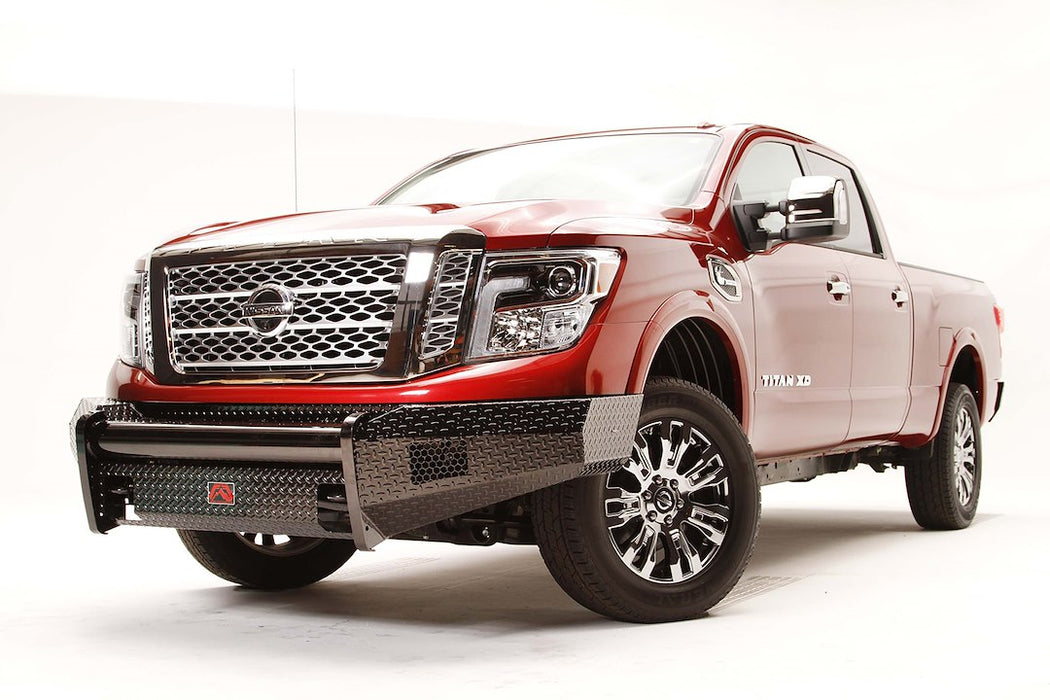 Fab Fours Black Steel Front Bumpers For 16-24 Nissan Titan XD & 17-24 Nissan Titan