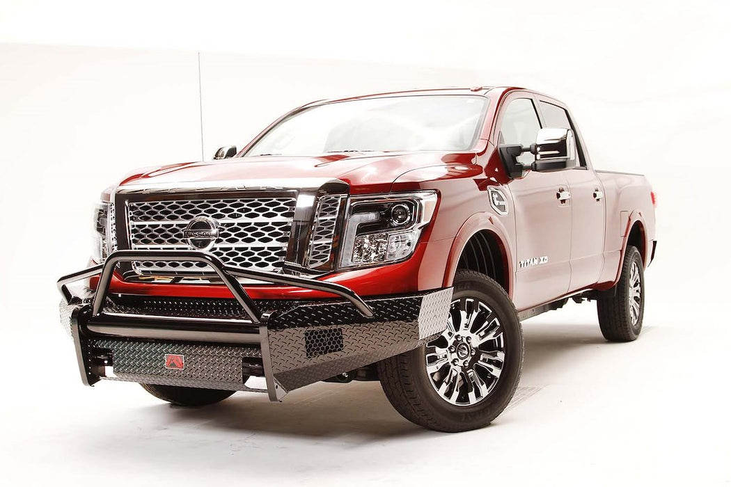 Fab Fours Black Steel Front Bumpers For 16-24 Nissan Titan XD & 17-24 Nissan Titan