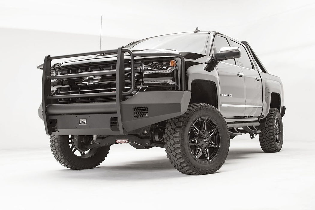 Fab Fours Black Steel Elite Front Bumpers For 2016-2018 Chevrolet Silverado 1500 & 2019 LD