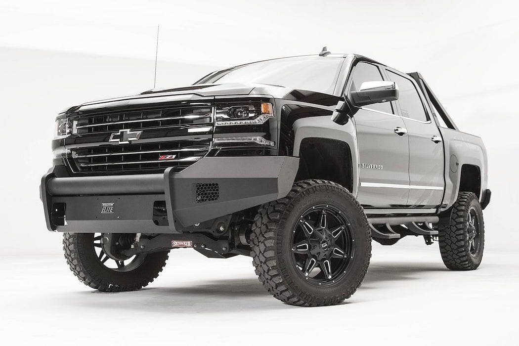 Fab Fours Black Steel Elite Front Bumpers For 2016-2018 Chevrolet Silverado 1500 & 2019 LD
