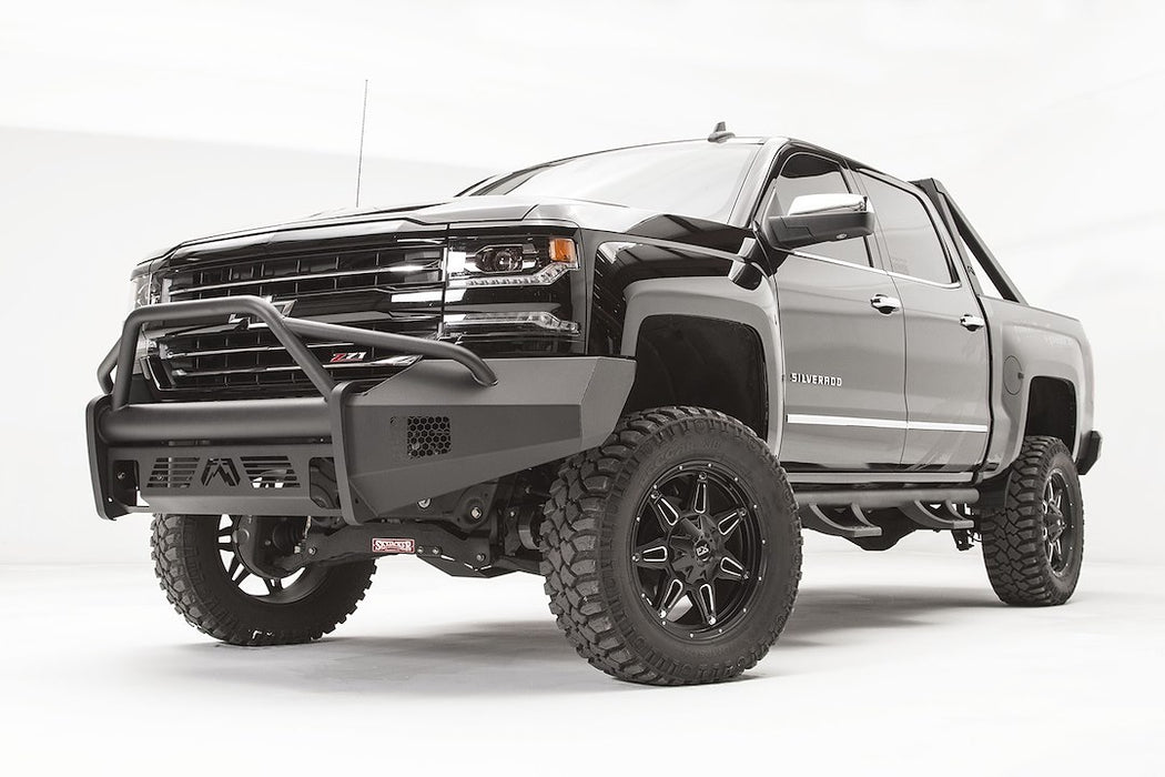 Fab Fours Black Steel Elite Front Bumpers For 2016-2018 Chevrolet Silverado 1500 & 2019 LD