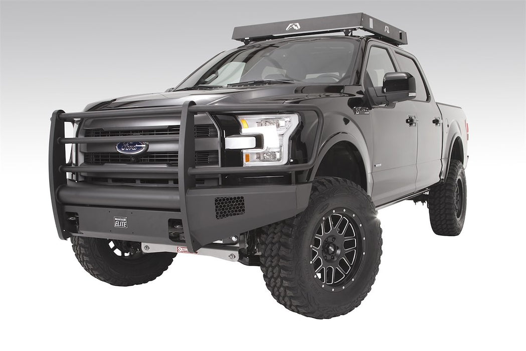 Fab Fours Black Steel Elite Front Bumpers For 2015-2017 Ford F-150