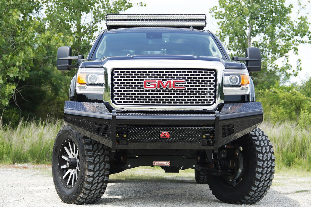 Fab Fours Black Steel Front Bumpers For 2007-2010 GMC Sierra 2500/3500