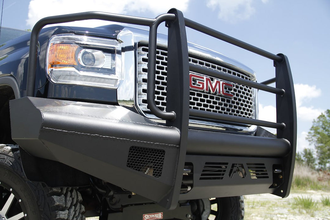 Fab Fours Black Steel Elite Front Bumpers For 2015-2019 GMC Sierra 2500/3500