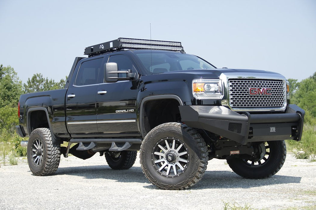 Fab Fours Black Steel Elite Front Bumpers For 2015-2019 GMC Sierra 2500/3500