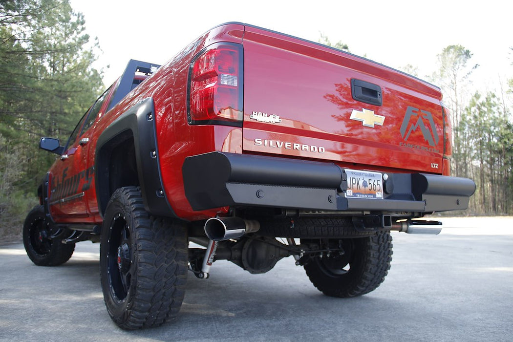 Fab Fours Black Steel Elite Rear Bumpers For 2014-2018 Chevrolet/GMC Silverado/Sierra 1500 & 2019 LD/LTD - CS14-U3150-1