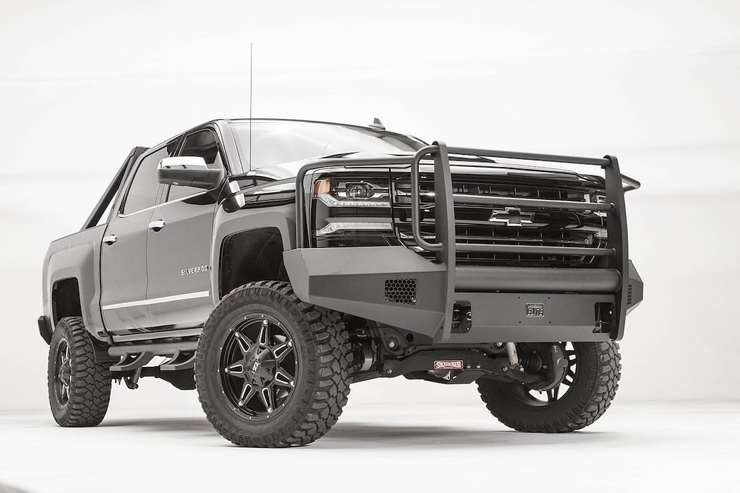 Fab Fours Black Steel Elite Front Bumpers For 2016-2018 Chevrolet Silverado 1500 & 2019 LD