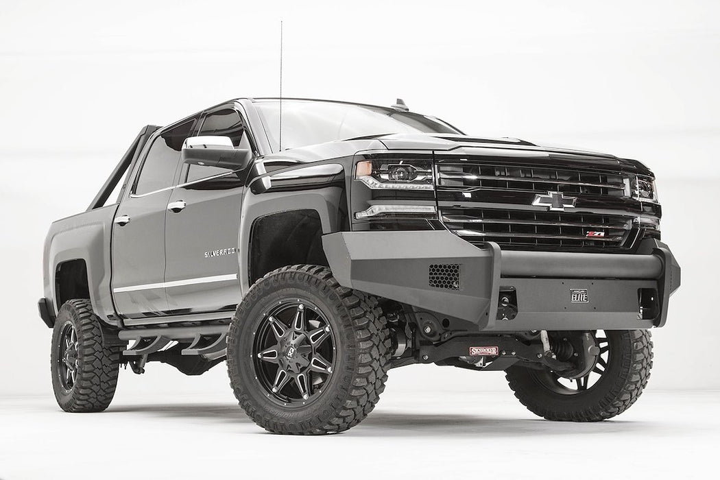 Fab Fours Black Steel Elite Front Bumpers For 2016-2018 Chevrolet Silverado 1500 & 2019 LD