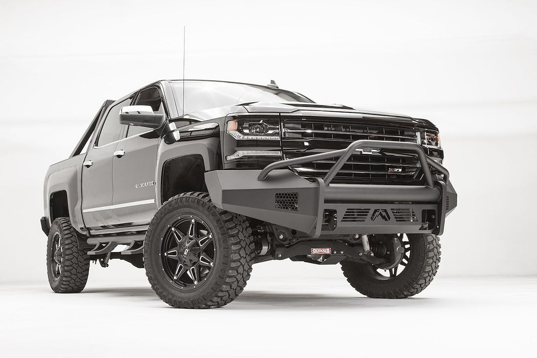 Fab Fours Black Steel Elite Front Bumpers For 2016-2018 Chevrolet Silverado 1500 & 2019 LD