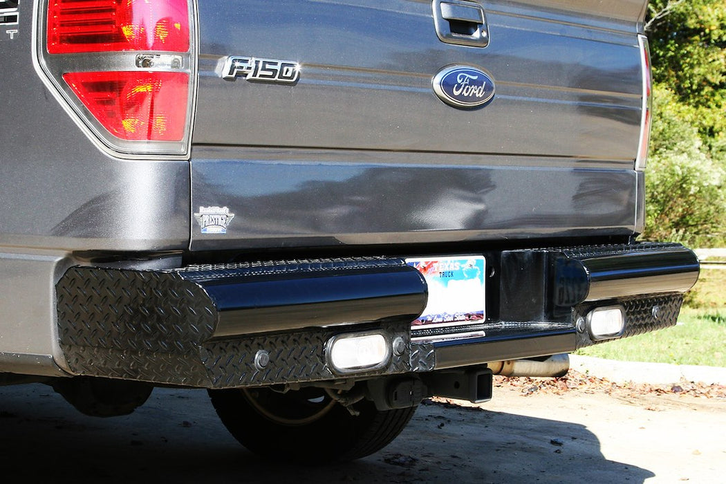 Fab Fours Black Steel Rear Bumpers For 2009-2014 Ford F-150 - FF09-T1750-1