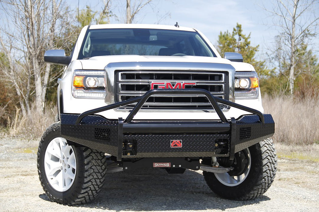 Fab Fours Black Steel Front Bumpers For 2007-2013 GMC Sierra 1500