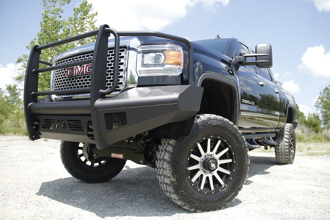 Fab Fours Black Steel Elite Front Bumpers For 2015-2019 GMC Sierra 2500/3500