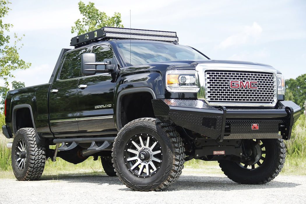 Fab Fours Black Steel Front Bumpers For 2007-2010 GMC Sierra 2500/3500