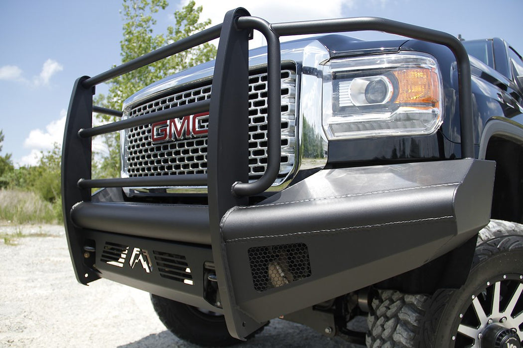 Fab Fours Black Steel Elite Front Bumpers For 2015-2019 GMC Sierra 2500/3500