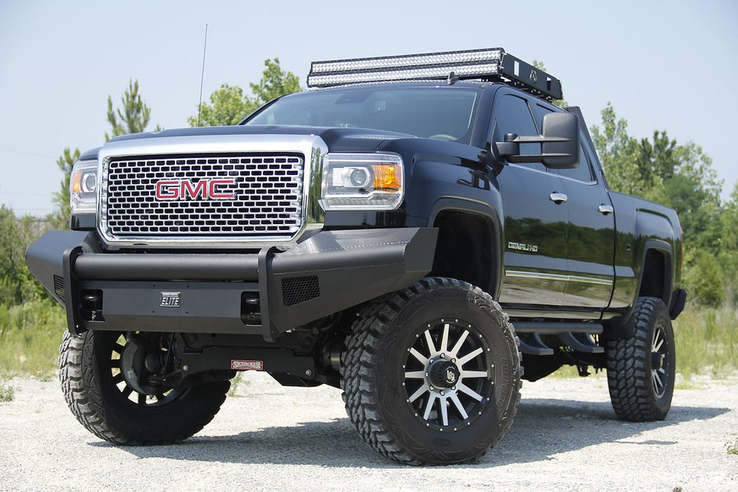 Fab Fours Black Steel Elite Front Bumpers For 2015-2019 GMC Sierra 2500/3500