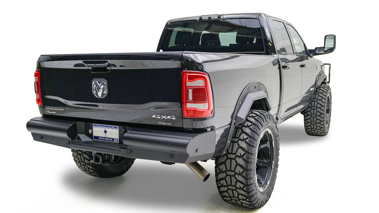Fab Fours Black Steel Elite Rear Bumpers For 09-18 RAM 1500, 19-24 Classic & 10-18 2500/3500 - DR10-U2950-1