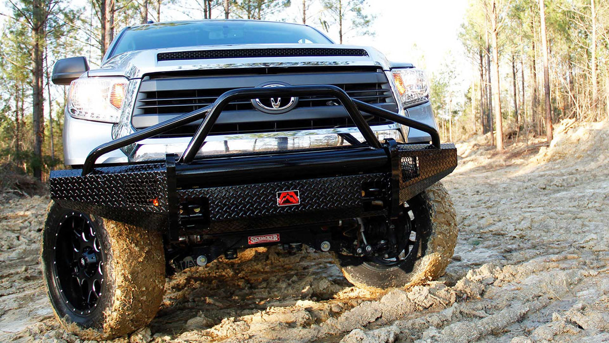 Fab Fours Black Steel Front Bumpers For 2007-2013 Toyota Tundra