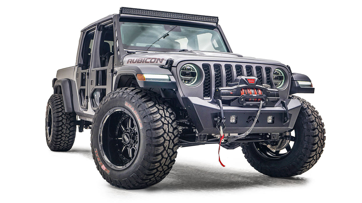 Fab Fours Ghost Stubby Winch Front Bumper For 2020-2026 Jeep Gladiator