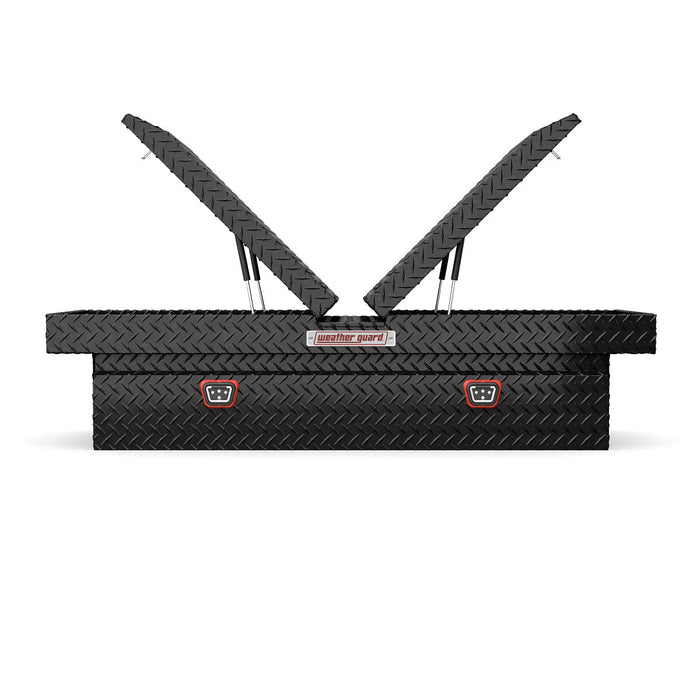 Weather Guard Aluminum Full-Size Extra Wide Gull Wing Box, Gloss Black, 72" x 30" x 19.2", 15.3 CU FT - 114-5-04