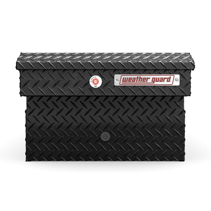 Weather Guard Aluminum Full-Size Extra Wide Gull Wing Box, Gloss Black, 72" x 30" x 19.2", 15.3 CU FT - 114-5-04