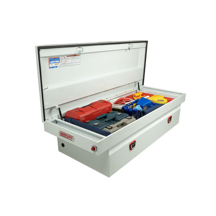 Weather Guard Steel Full Extra Wide Saddle Box, White, 72" x 27.5" x 18.5", 15.5 CU FT - 116-3-04