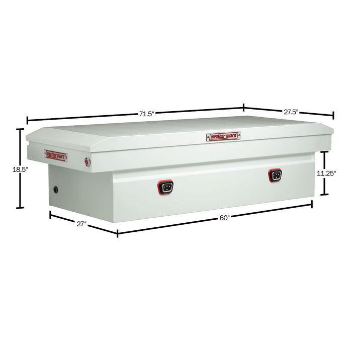 Weather Guard Steel Full Extra Wide Saddle Box, White, 72" x 27.5" x 18.5", 15.5 CU FT - 116-3-04