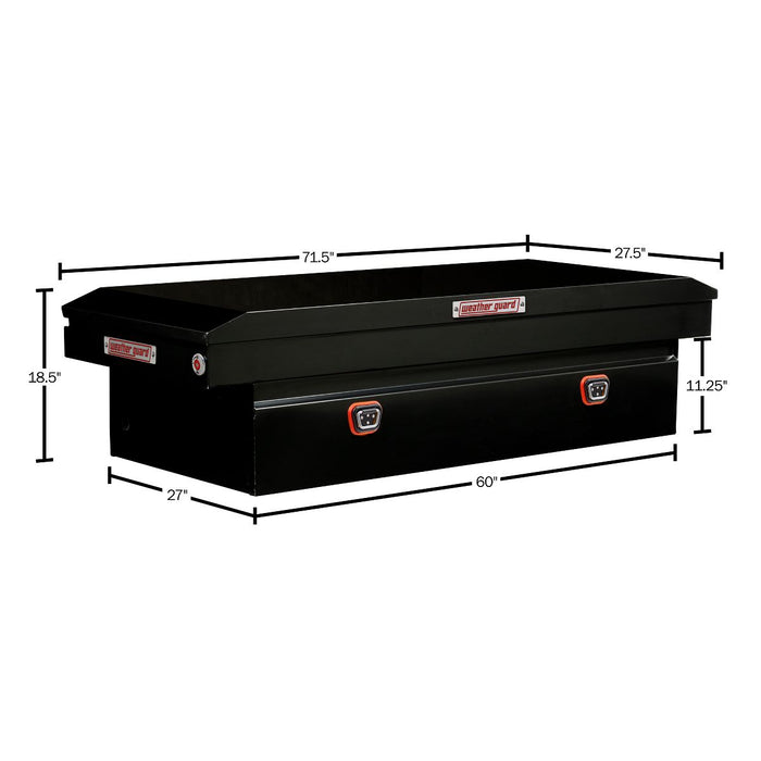 Weather Guard Steel Full Extra Wide Saddle Box, Gloss Black, 72" x 27.5" x 18.5", 15.5 CU FT - 116-5-04