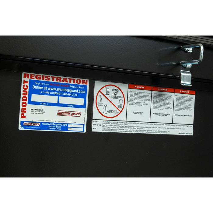 Weather Guard Steel Full-Size Standard Saddle Box, Gloss Black, 70" x 20" x 18", 11 CU FT - 126-5-04