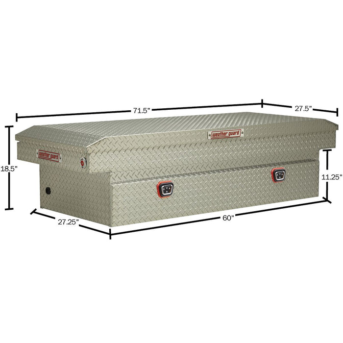 Weather Guard Aluminum Full Extra Wide Saddle Box, Clear, 72" x 27.5" x 18.5", 15.5 CU FT - 117-0-04