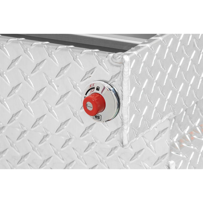 Weather Guard Aluminum Full-Size Standard Saddle Box, Clear, 70" x 20" x 18", 11 CU FT - 127-0-04