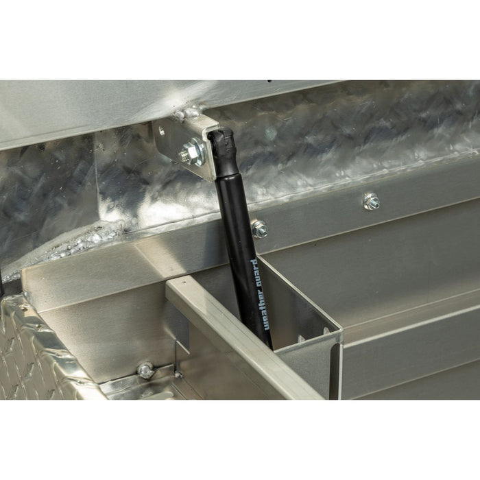 Weather Guard Aluminum Full-Size Standard Saddle Box, Clear, 70" x 20" x 18", 11 CU FT - 127-0-04
