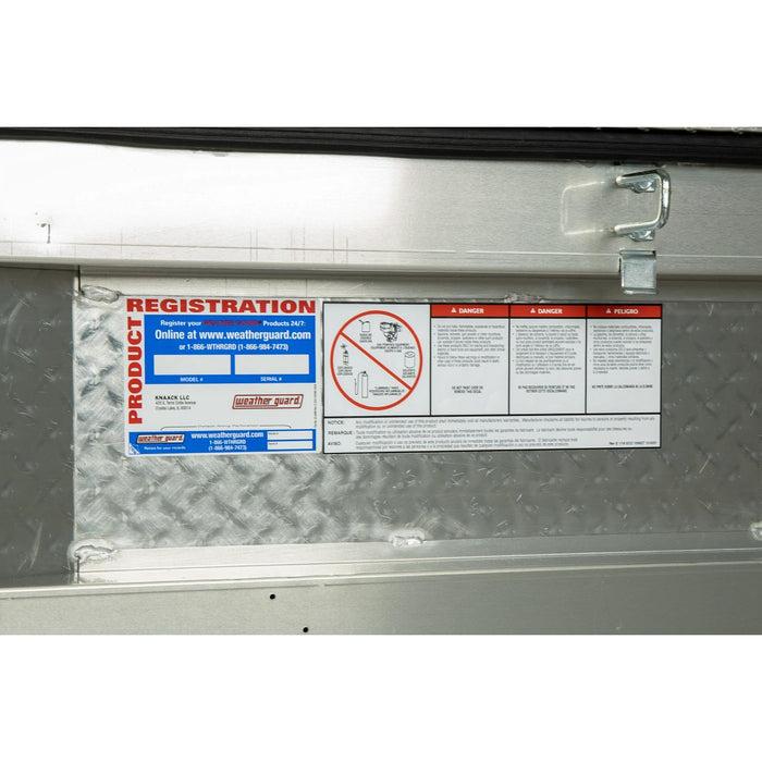 Weather Guard Aluminum Full-Size Standard Saddle Box, Clear, 70" x 20" x 18", 11 CU FT - 127-0-04