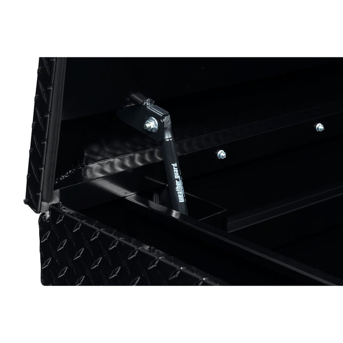 Weather Guard Aluminum Full Extra Wide Saddle Box, Gloss Black, 72" x 27.5" x 18.5", 15.5 CU FT - 117-5-04