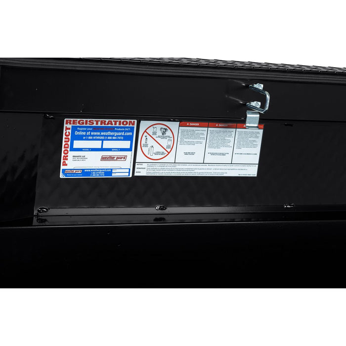 Weather Guard Aluminum Full Extra Wide Saddle Box, Gloss Black, 72" x 27.5" x 18.5", 15.5 CU FT - 117-5-04