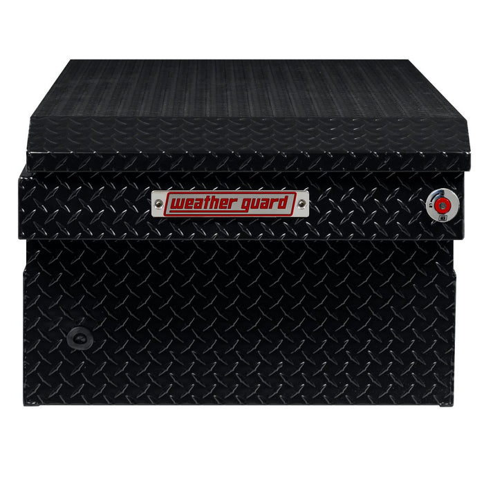 Weather Guard Aluminum Full Extra Wide Saddle Box, Gloss Black, 72" x 27.5" x 18.5", 15.5 CU FT - 117-5-04