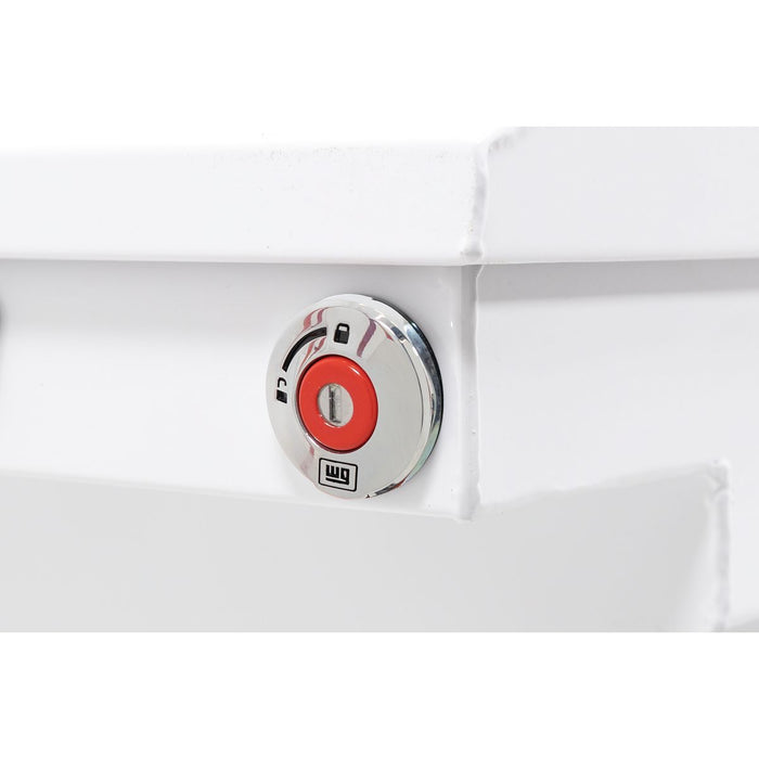 Weather Guard Steel Full Low Profile Saddle Box, White, 72" x 20" x 18", 11 CU FT - 120-3-04