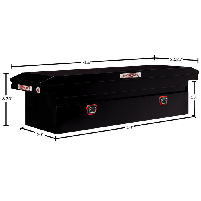 Weather Guard Steel Full Low Profile Saddle Box, Gloss Black, 72" x 20" x 18", 11 CU FT - 120-5-04